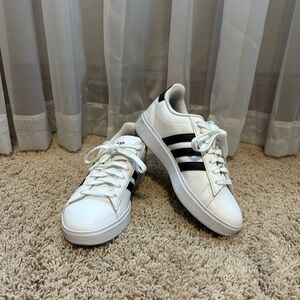 Women’s adidas white and black sneakers